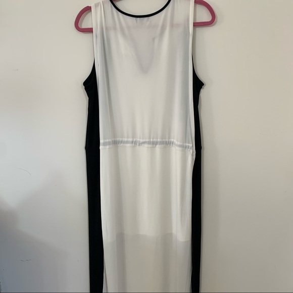 KENNETH COLE BLACK AND WHITE MAXI DRESS SIZE L - Picture 3 of 10